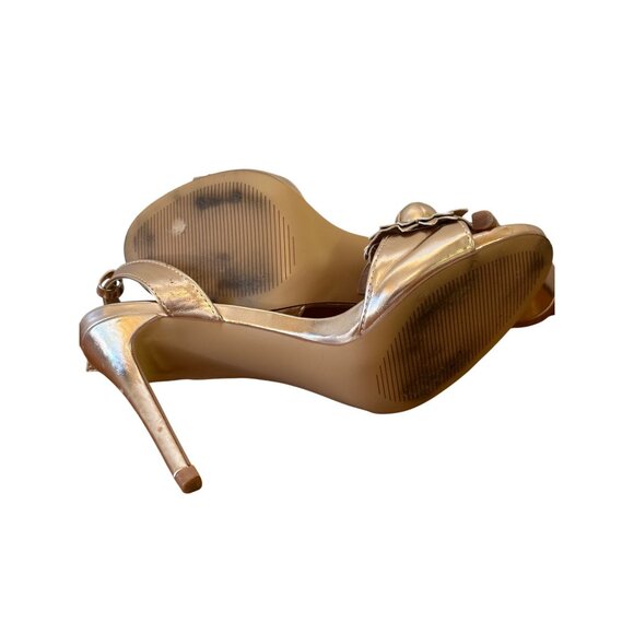 Steve Madden Size 7.5 Sessie Stiletto High Heel Ankle Strap Sandal Rose Gold - Picture 8 of 10